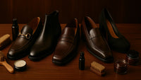 Siluetas clásicas de calzado de lujo otoño 2025 con productos de cuidado premium Maestro Zapatero.