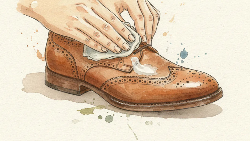 Ilustración editorial: Cera neutral: el error más común que arruina tus zapatos de cuero (y cómo evitarlo)