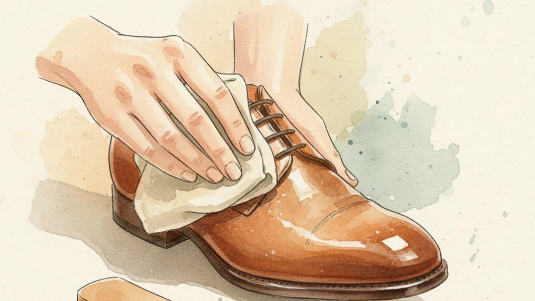 Ilustración editorial: Brillo espejo: el arte de pulir zapatos de cuero como un profesional (y los errores que lo arruinan)