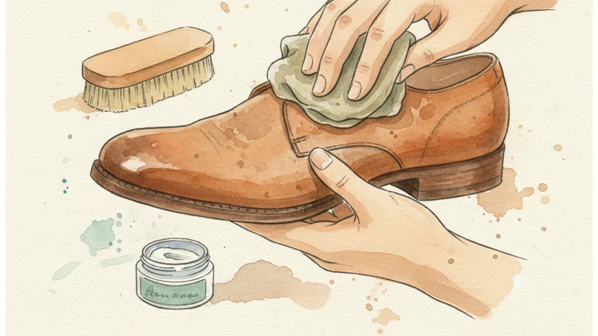 Ilustración editorial: Cuidado de zapatos en verano: cómo el calor y la humedad destruyen el cuero (y qué hacer al respecto)
