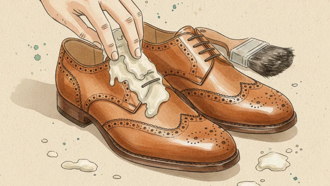 Ilustración editorial: El error que arruina tus zapatos nuevos: por qué NO debes acondicionar cuero recién comprado