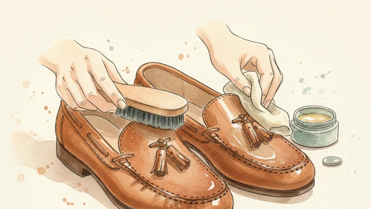 Ilustración editorial: El loafer como protagonista del verano 2026: cómo proteger y mantener tu calzado de moda