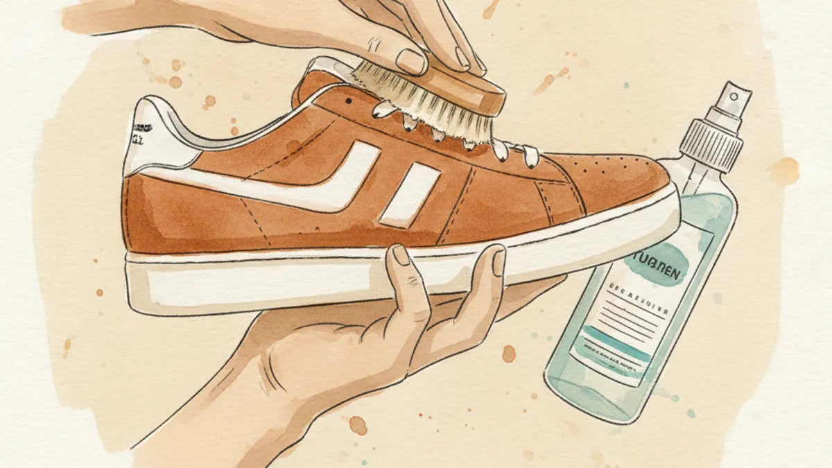 Ilustración editorial: ¿Cómo limpiar la gamuza de los tenis sin arruinar el material?