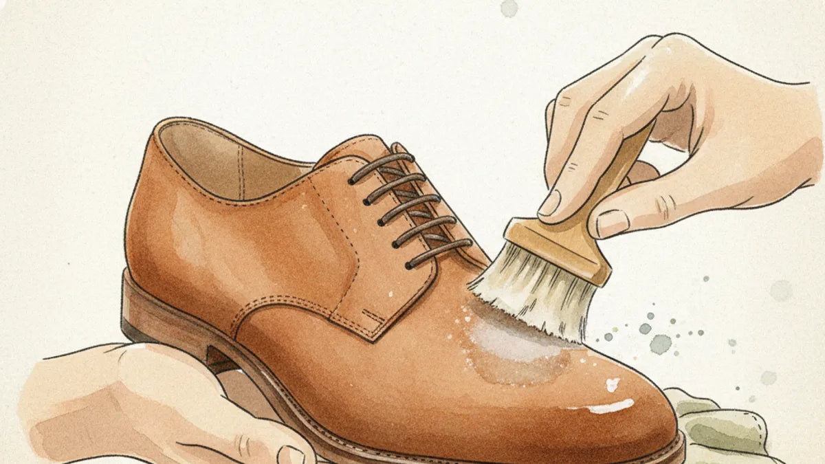 Ilustración editorial: ¿Cómo quitar manchas de grasa en zapatos de gamuza?