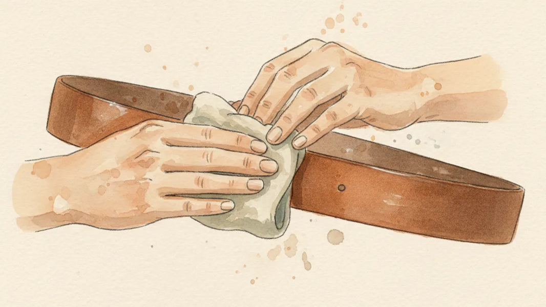 Ilustración editorial: ¿Cómo nutrir un cinturón de piel curtida vegetal sin arruinar su pátina?