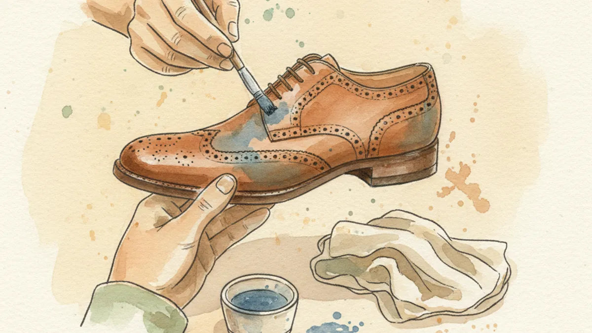 Ilustración editorial: ¿Cómo recolorear zapatos de cuero sin que el azul se vuelva negro?