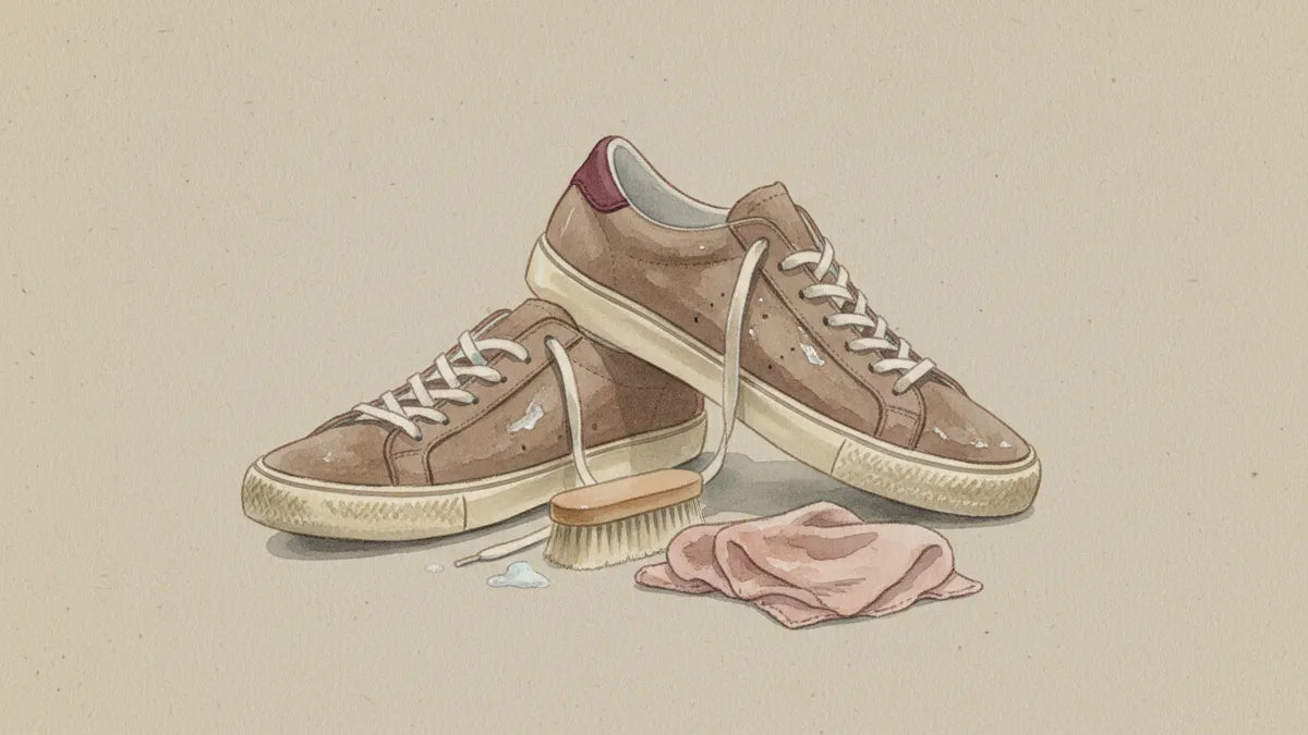 Ilustración editorial: ¿Cómo lavar tenis de gamuza sin arruinarlos?