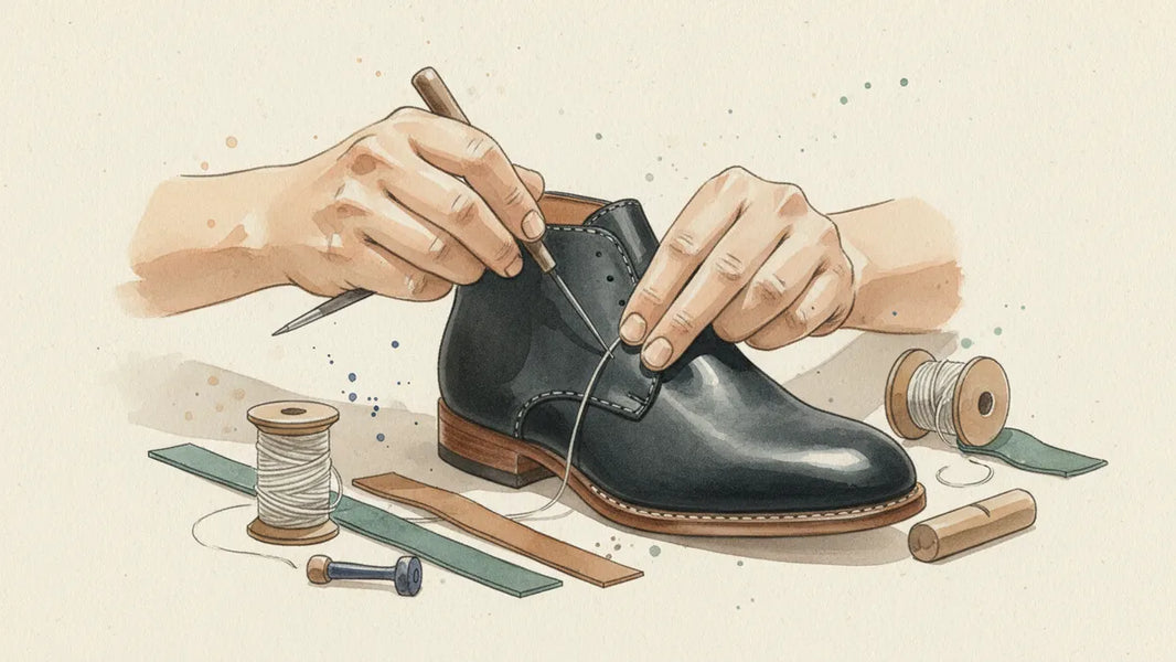 Ilustración editorial: ¿Qué significa realmente 'hecho a mano' en el mundo del calzado?
