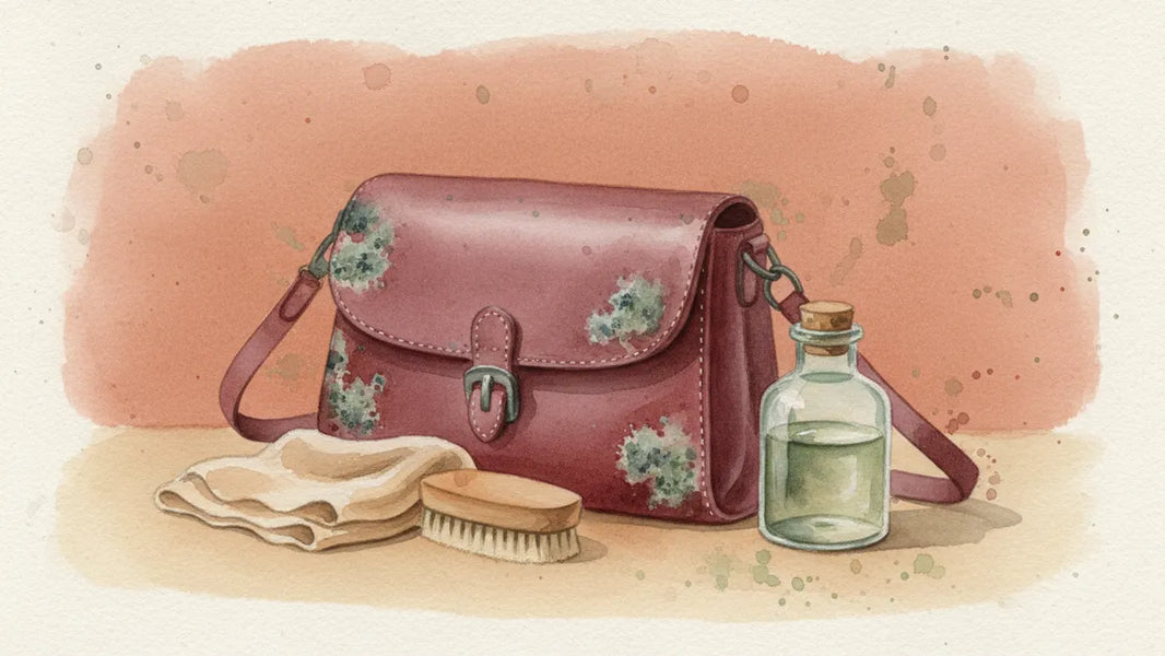 Ilustración editorial: Moho en bolsos de piel: la amenaza silenciosa de la temporada de lluvias en CDMX