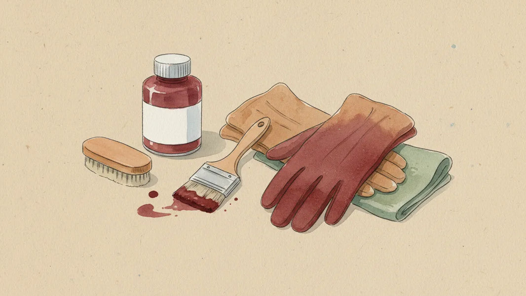 Ilustración editorial: Pintura para gamuza: el tinte que devuelve color sin dañar la fibra