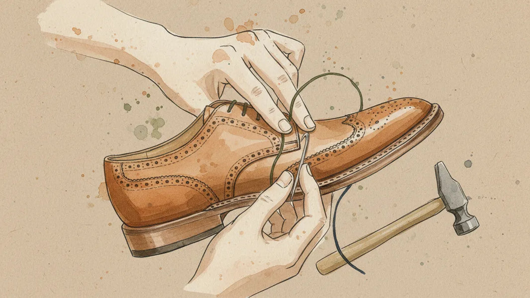 Ilustración editorial: Construcción Goodyear welt: el zapato que se niega a morir