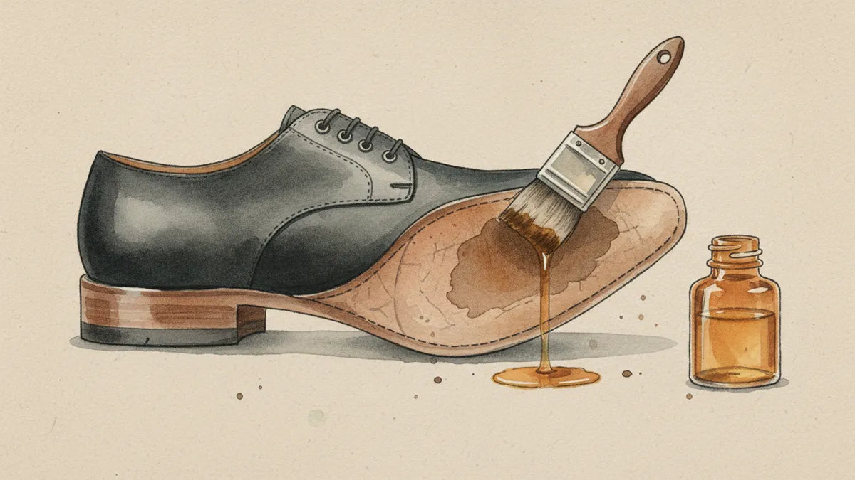 Ilustración editorial: La suela de cuero también se seca: el aceite que la mayoría olvida aplicar