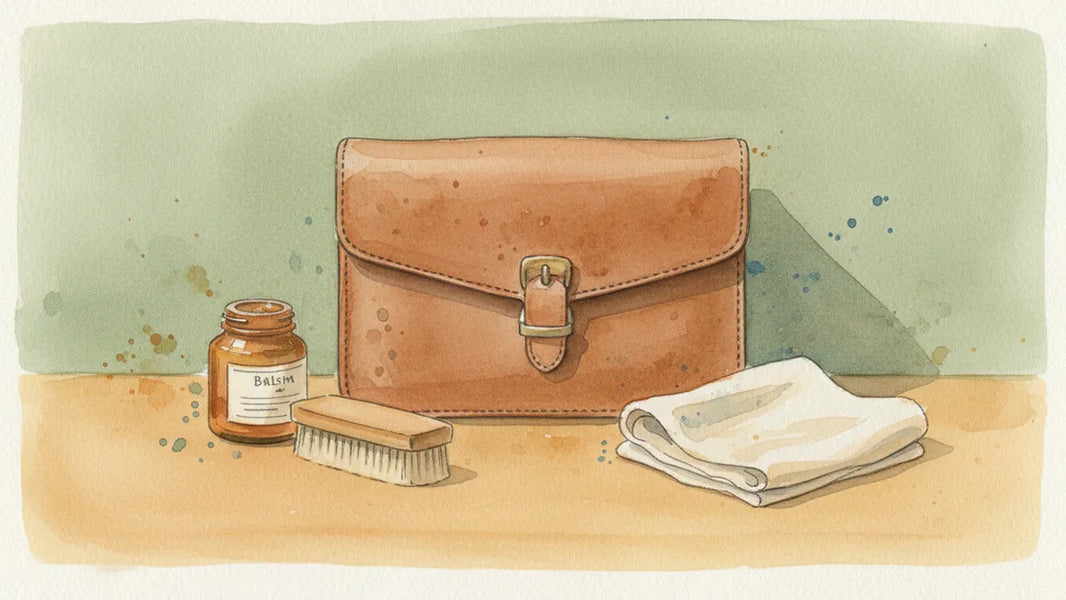 Ilustración editorial: Full-grain o 'genuine leather': el vocabulario que separa calidad de marketing