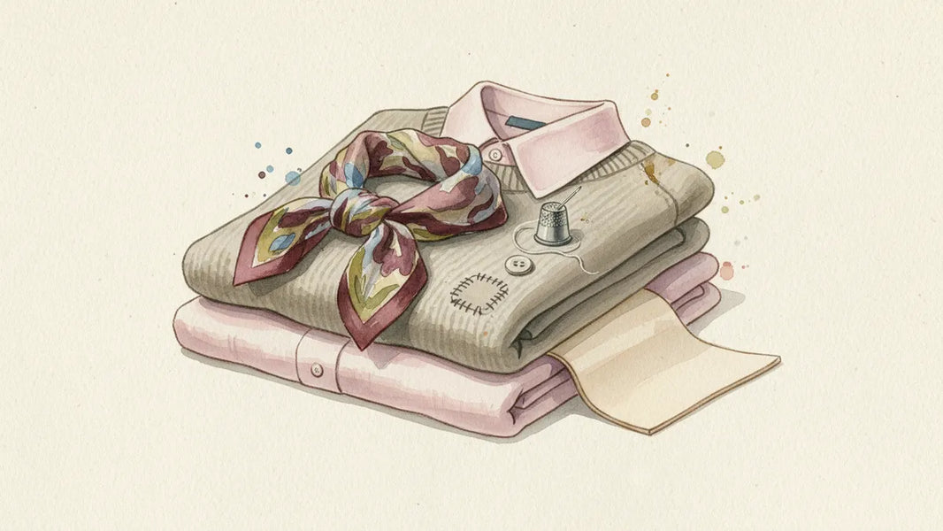 Ilustración editorial: 70 libras de ropa al año: la aritmética que hace del reparar una postura