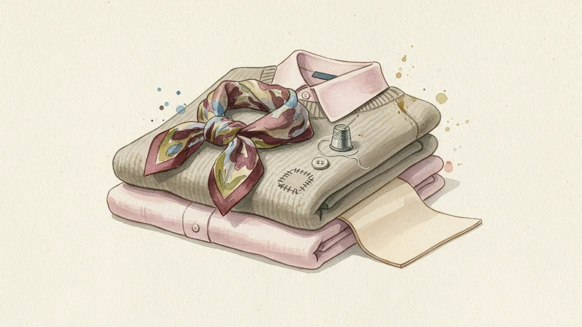 Ilustración editorial: 70 libras de ropa al año: la aritmética que hace del reparar una postura