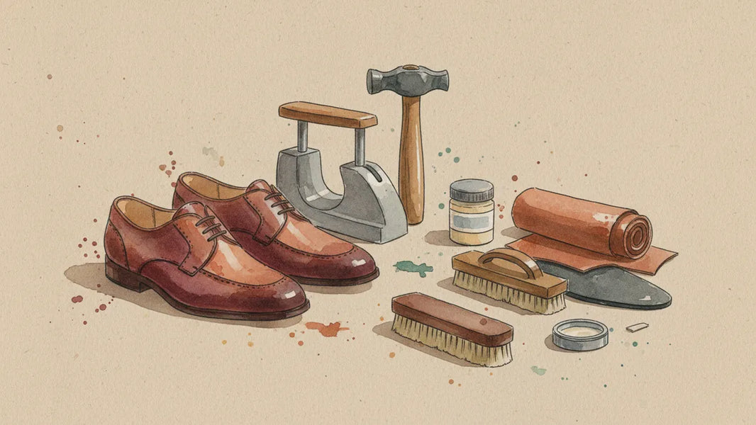 Ilustración editorial: Arreglo de zapatos cerca de mí: cómo elegir bien antes de dejar su calzado