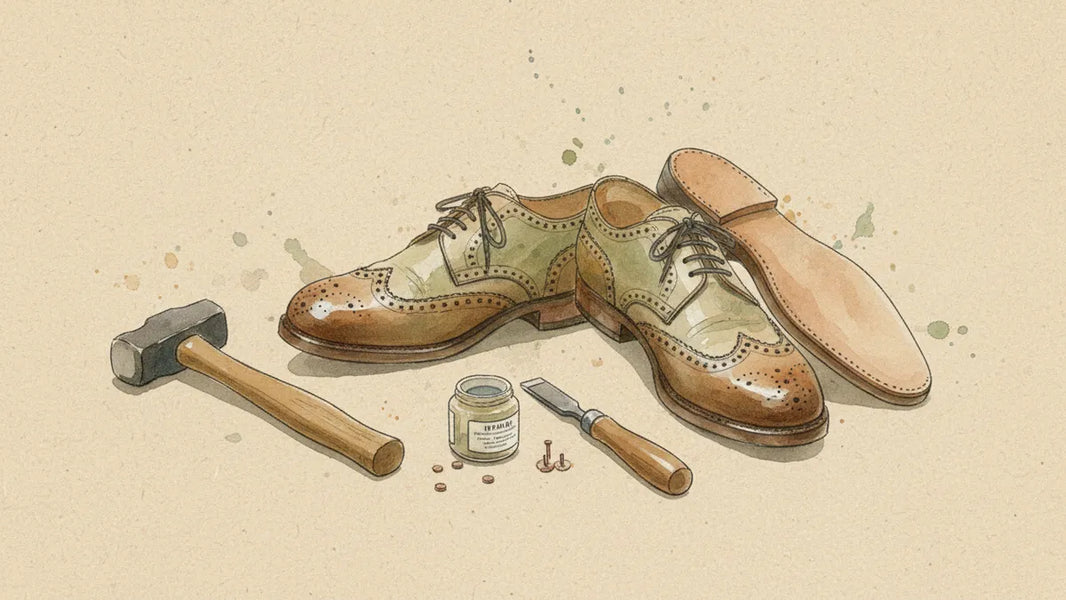 Ilustración editorial: Cambiar la suela de tus zapatos: cuándo vale la pena y cuándo no