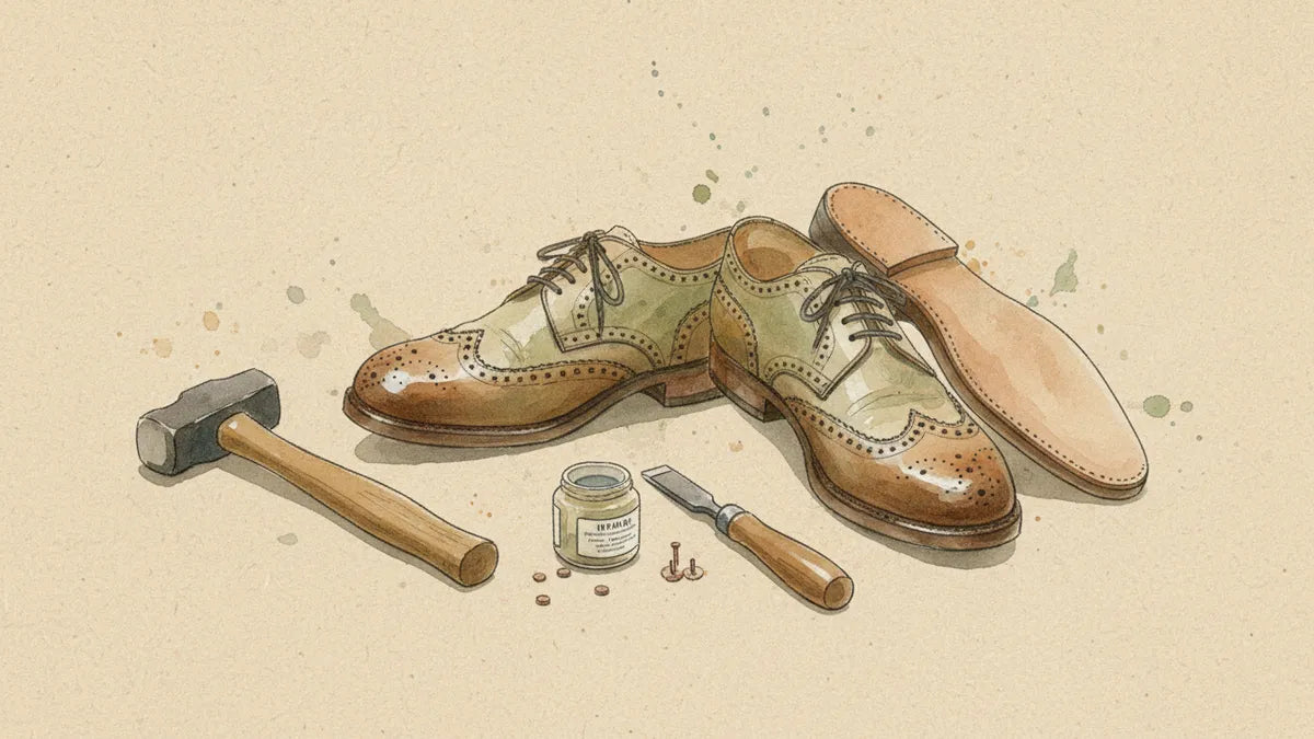 Ilustración editorial: Cambiar la suela de tus zapatos: cuándo vale la pena y cuándo no