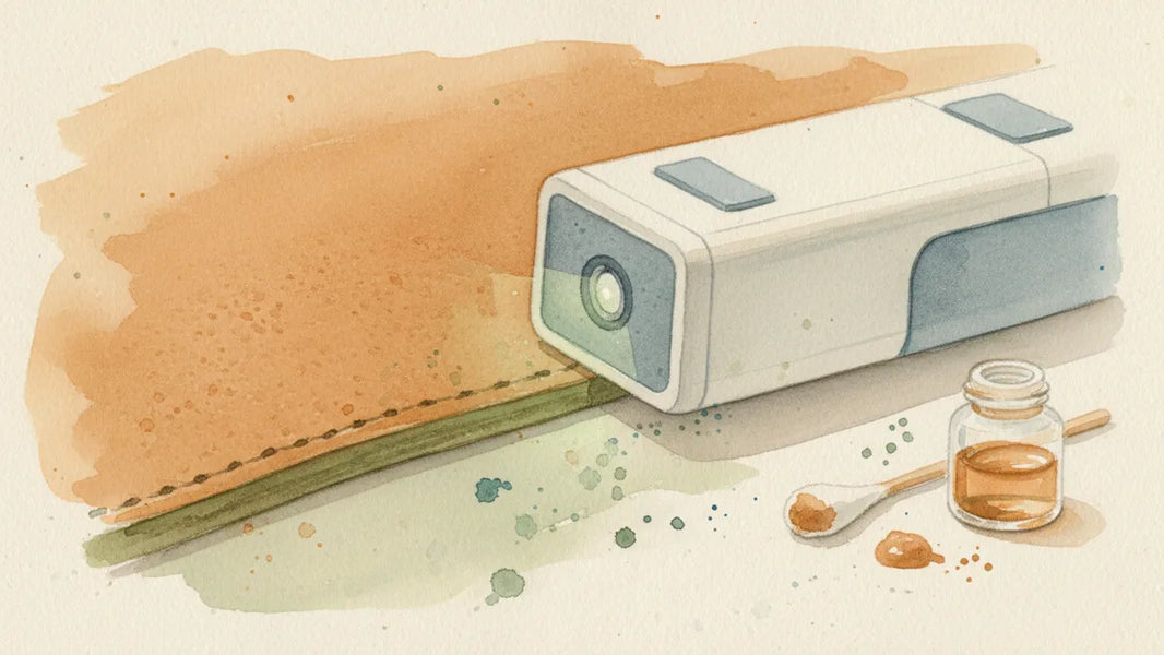 Ilustración editorial: El espectrofotómetro en la marroquinería: así se reconstruye un canto sin adivinar el color