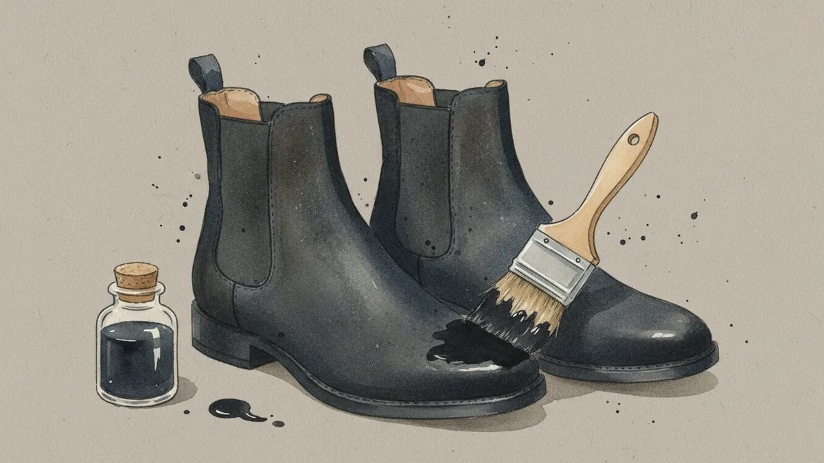 Ilustración editorial: Pintura para gamuza negra: lo que funciona y lo que arruina el material