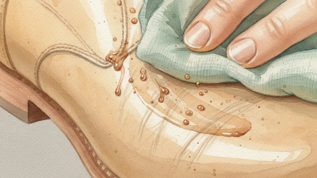 Ilustración editorial: Cómo impermeabilizar zapatos de cuero: el método que sí protege