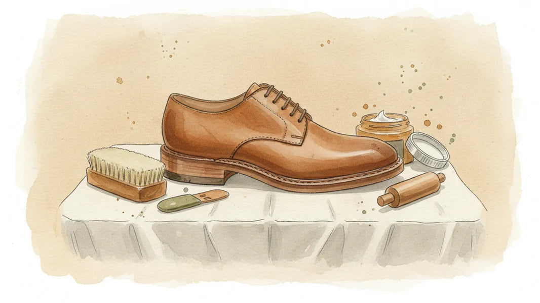 Ilustración editorial: Goodyear welt: la costura que convierte un zapato en una inversión de por vida