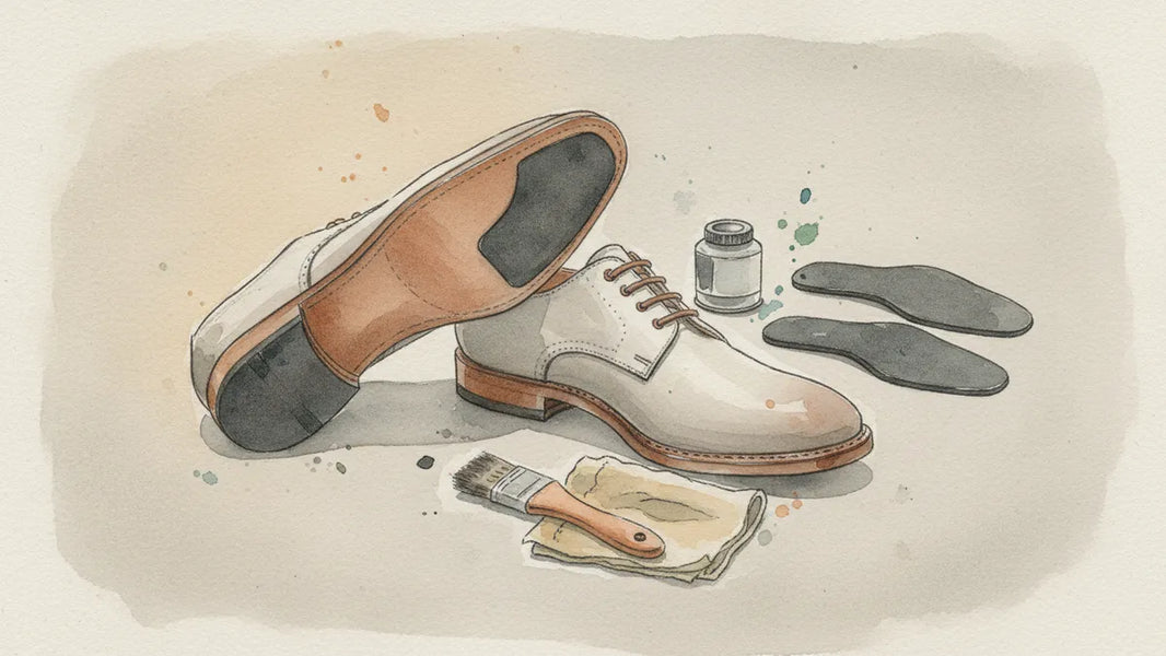 Ilustración editorial: Antiderrapante para zapatos: cuándo proteger la suela y cuándo ya es tarde