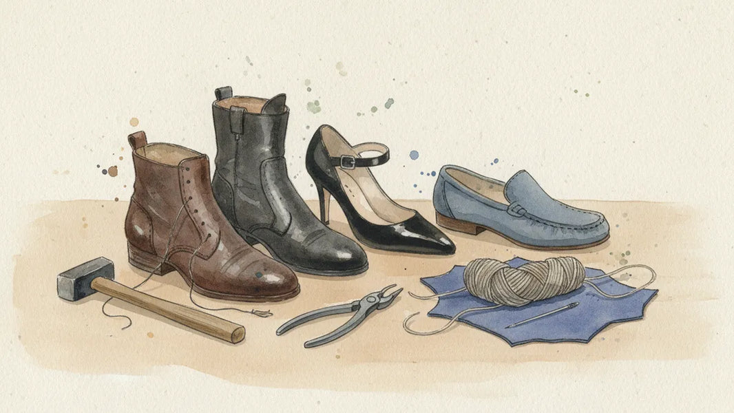 Ilustración editorial: Reparadoras de calzado cerca de mi ubicación: cómo elegir la correcta
