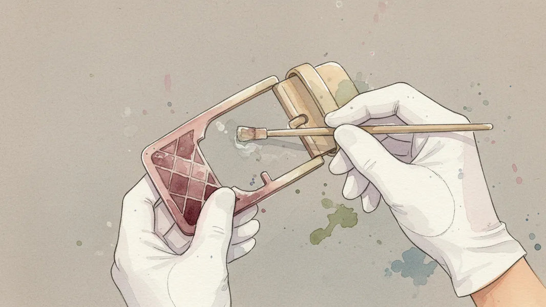 Ilustración editorial: El replateado de herrajes: cuando el oro y el rodio regresan a una hebilla de lujo