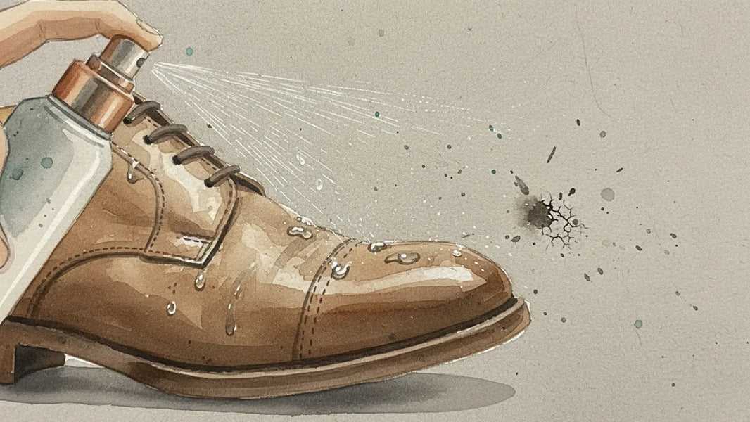 Ilustración editorial: Impermeabilizante para calzado: lo que protege y lo que arruina un buen par