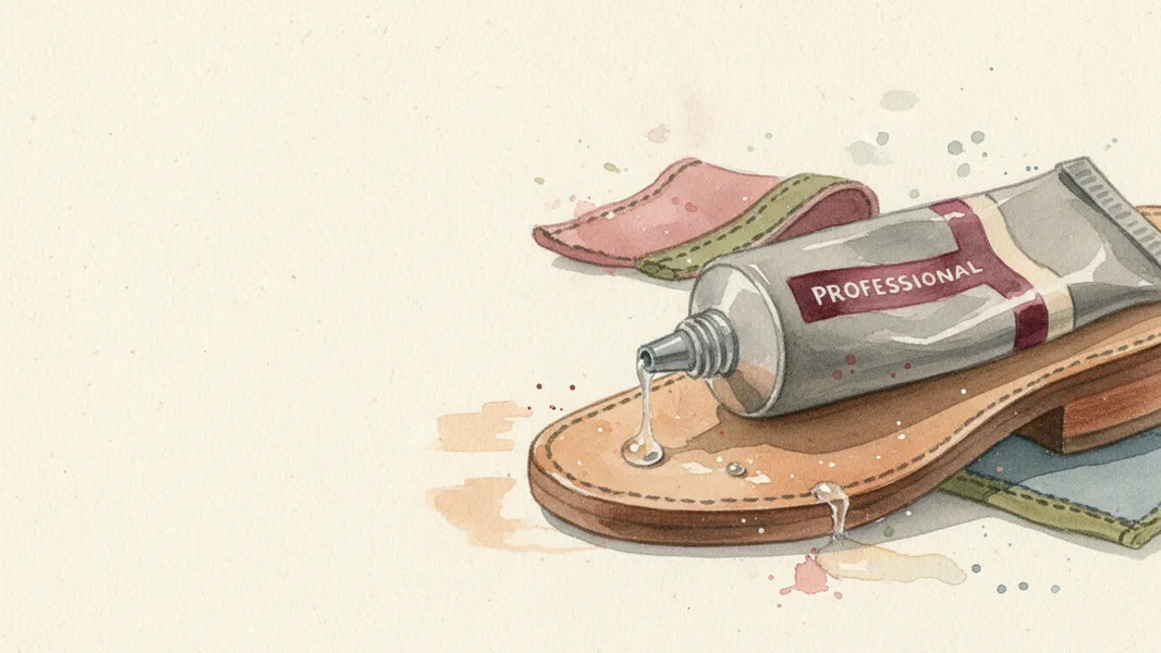 Ilustración editorial: Pegamento para zapatos profesional: lo que separa una reparación duradera de una temporal