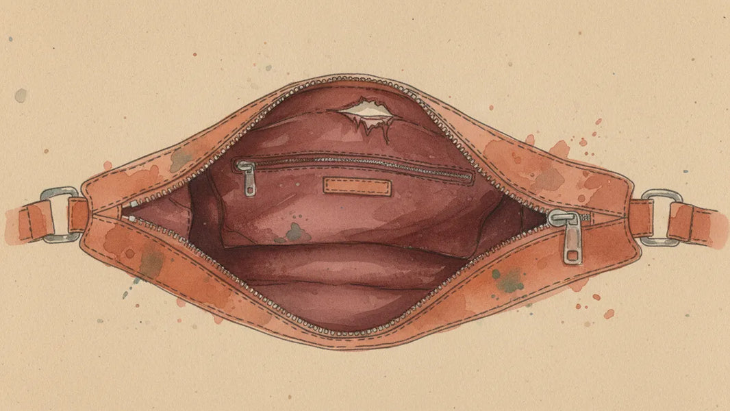 Ilustración editorial: El daño que no se ve: cómo el forro interior arruina un bolso impecable por fuera