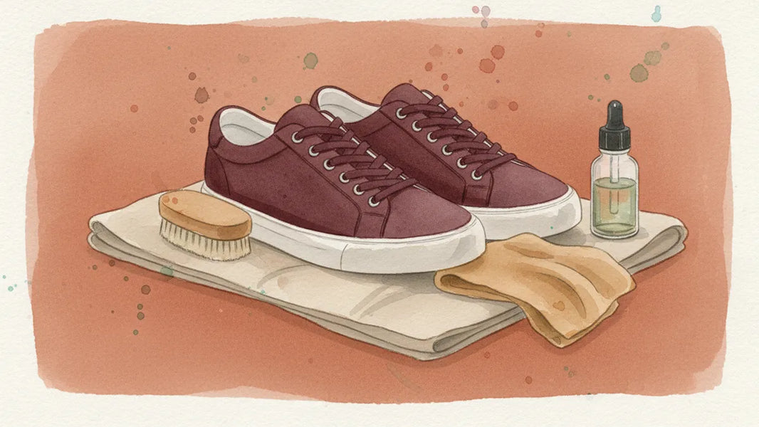 Ilustración editorial: El sneaker minimalista en color statement: elegancia audaz que exige cuidado disciplinado