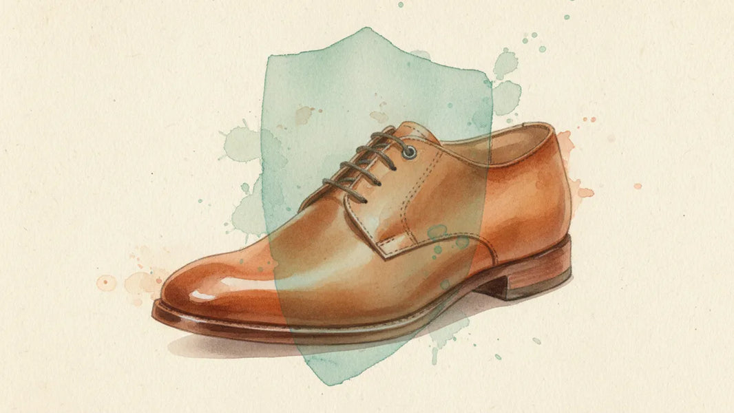 Ilustración editorial: La capa invisible que bloquea tu Saphir: lo que nadie le dice al zapato nuevo