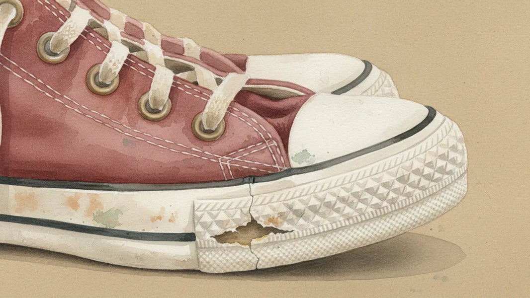 Ilustración editorial: Vulcanizado de tenis: lo que se puede salvar y lo que no