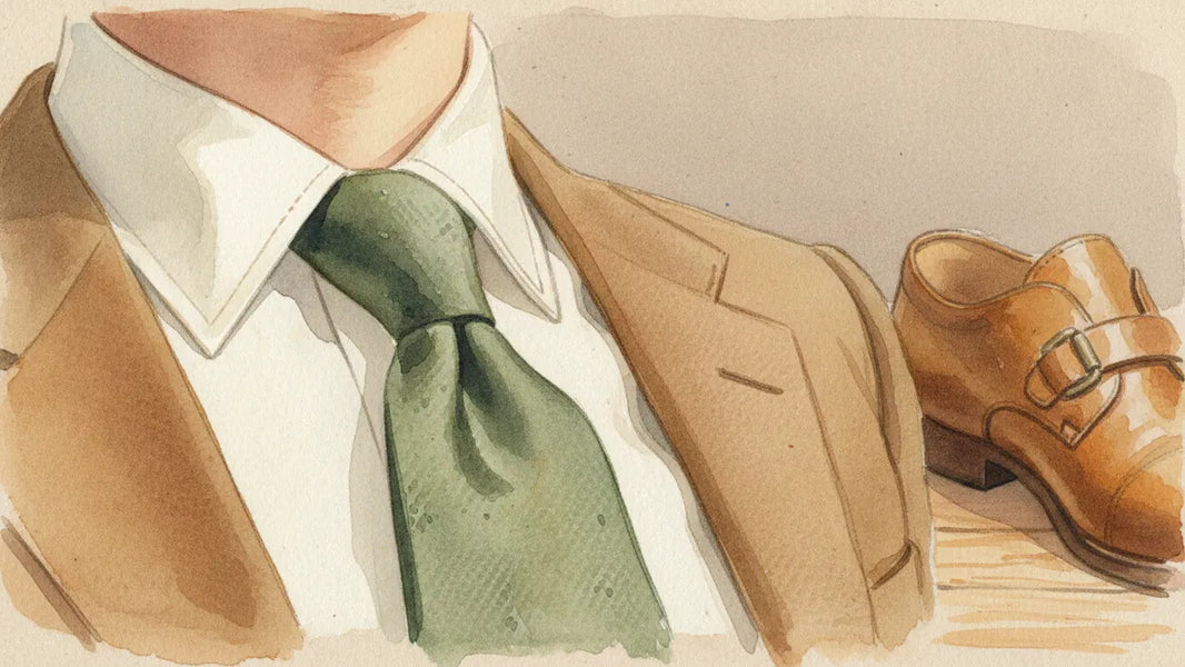 Ilustración editorial: La corbata vuelve: sastrería de líneas 1930 y el zapato que la completa