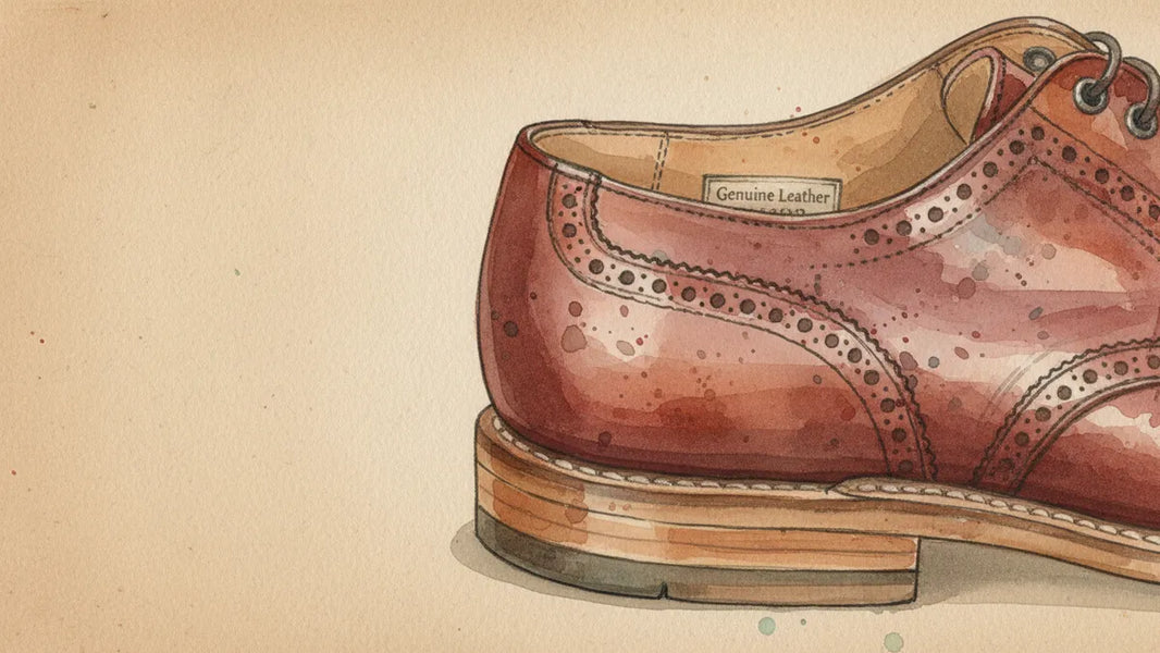 Ilustración editorial: Genuine leather: la etiqueta que más confunde al comprador de calzado