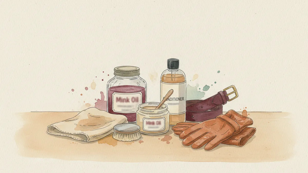 Ilustración editorial: Mink oil, cera y conditioner: el mapa de ingredientes del cuidado del cuero