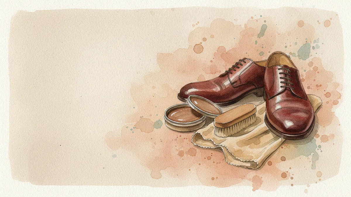 Ilustración editorial: Kit básico de limpieza de calzado: ¿qué necesitas de verdad y qué está de más?