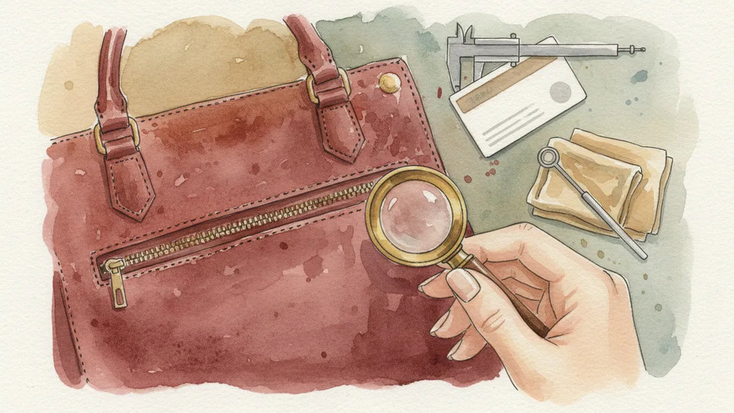 Ilustración editorial: ¿Cómo autenticar un bolso de lujo de segunda mano antes de comprarlo?