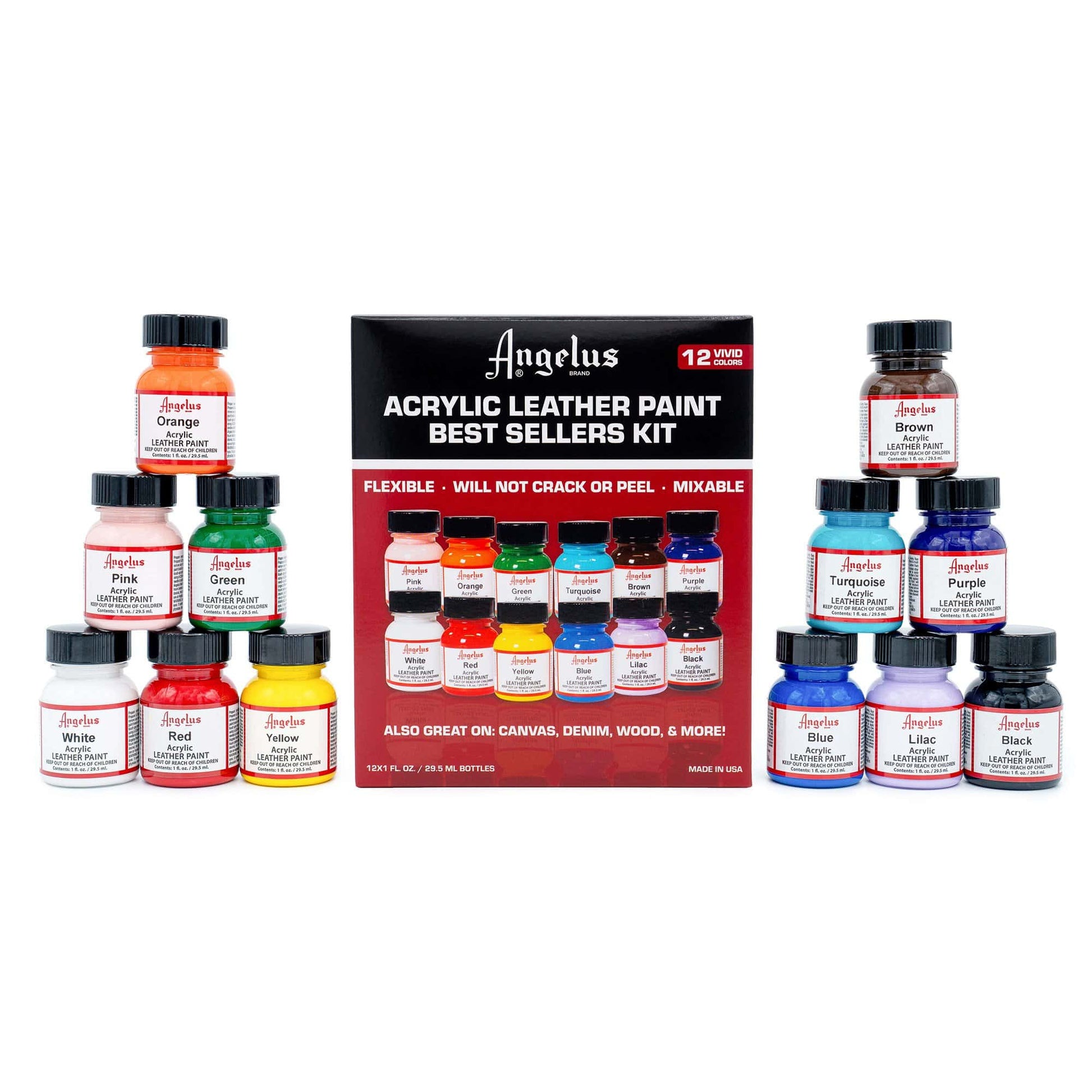 Kit Angelus de 12 colores más vendidos - kit de cuidado para calzado