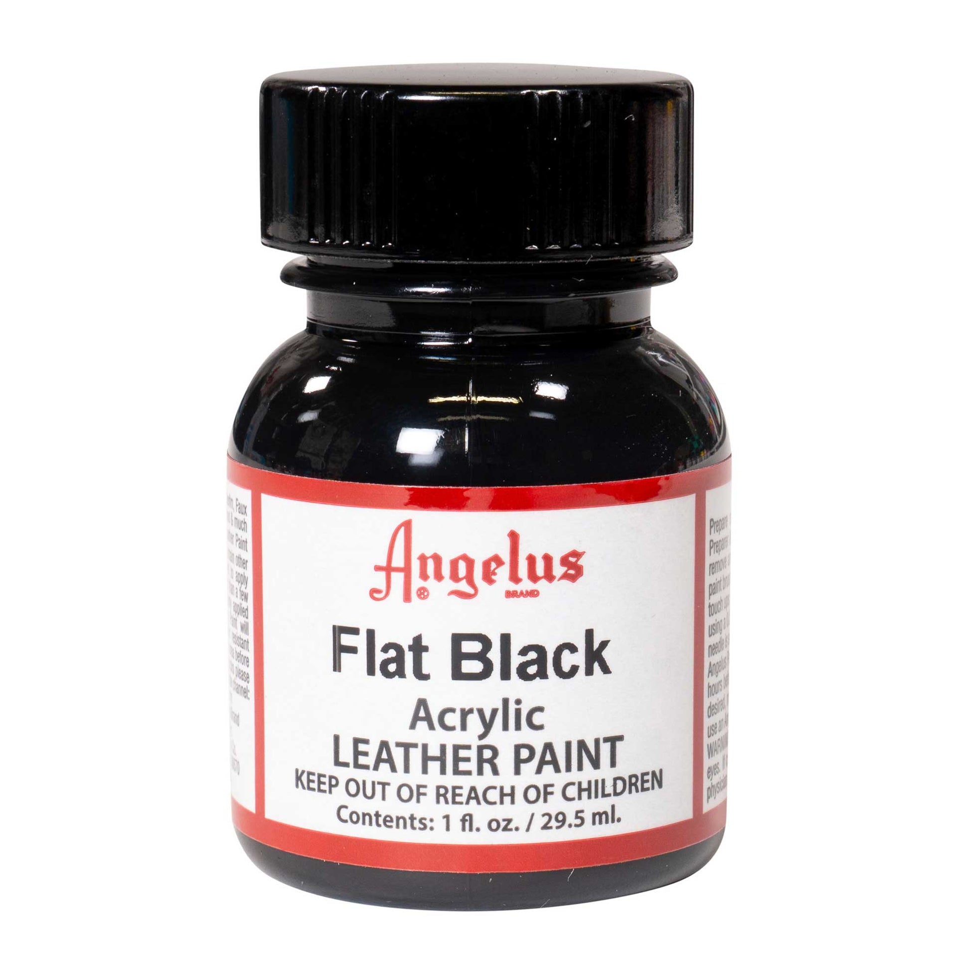 Pintura Angelus Flat black (tono matte) - pintura acrílica para calzado Angelus